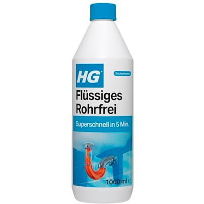 HG Rohrfrei Abflussreiniger – Schnell wirkender Rohrreiniger für Waschbecken, Rohre und Duschabläufe – 1 l HG Rohrfrei Abflussreiniger – Schnell wirkender Rohrreiniger für Waschbecken, Rohre und Duschabläufe – 1 l