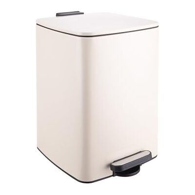 Relaxdays Mülleimer Küche, 20 Liter, Absenkautomatik, entnehmbarer Inneneimer, Mattes Metall, eckiger Treteimer, beige Relaxdays Mülleimer Küche, 20 Liter, Absenkautomatik, entnehmbarer Inneneimer, Mattes Metall, eckiger Treteimer, beige