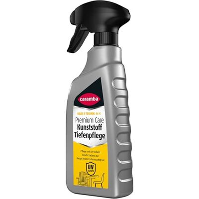 Caramba Premium Care Kunststoff Tiefenpflege, Reinigung, Farbauffrischung und Schutz in Auto und Haushalt, für innen und außen, Antistatisch, 500 ml Caramba Premium Care Kunststoff Tiefenpflege, Reinigung, Farbauffrischung und Schutz in Auto und Haushalt, für innen und außen, Antistatisch, 500 ml