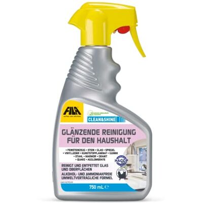 FILA Surface Care Solutions , CLEAN&SHINE, Universal-Schnellreiniger, der Ihre Oberflächen zu Hause zum Glänzen bringt, 750ml FILA Surface Care Solutions , CLEAN&SHINE, Universal-Schnellreiniger, der Ihre Oberflächen zu Hause zum Glänzen bringt, 750ml