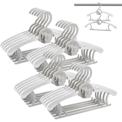 HGYZE Baby Kleiderbügel Kinder Antirutsch, 29-37cm Ausziehbare Kinderkleiderbügel mit Hosenständer, Kunststoff & Stapelbare Mitwachsende Kid Hanger Ideal für Kinderbekleidung, 20pcs Babybügel HGYZE Baby Kleiderbügel Kinder Antirutsch, 29-37cm Ausziehbare Kinderkleiderbügel mit Hosenständer, Kunststoff & Stapelbare Mitwachsende Kid Hanger Ideal für Kinderbekleidung, 20pcs Babybügel