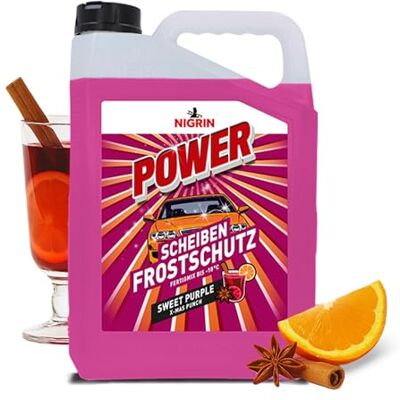 NIGRIN POWER Scheibenfrostschutz Fertigmix Sweet Purple 5 Liter wirksam bis -18°C Anti-Freeze-Formel Reinigungszusatz für Autoscheiben & Scheinwerfer schlierenfrei polycarbonatverträglich NIGRIN POWER Scheibenfrostschutz Fertigmix Sweet Purple 5 Liter wirksam bis -18°C Anti-Freeze-Formel Reinigungszusatz für Autoscheiben & Scheinwerfer schlierenfrei polycarbonatverträglich