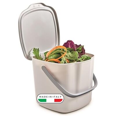 Snips Biomülleimer Komposteimer, Küchenabfalleimer mit Deckel und Griff 3L, Bio Mülleimer, Abfalleimer Küche 20,5 x 18,5 x 16,7, Made in Italy, BPA-frei Snips Biomülleimer Komposteimer, Küchenabfalleimer mit Deckel und Griff 3L, Bio Mülleimer, Abfalleimer Küche 20,5 x 18,5 x 16,7, Made in Italy, BPA-frei