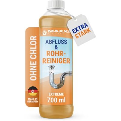 Maxxi Clean 1 x 700 ml Rohrreiniger I Abflussreiniger extra stark I Rohrfrei gegen Verstopfung durch Haare, Fette oder Seifenreste I Ausgussreiniger für Küche, Bad oder Dusche I bis zu 15 Anwendungen Maxxi Clean 1 x 700 ml Rohrreiniger I Abflussreiniger extra stark I Rohrfrei gegen Verstopfung durch Haare, Fette oder Seifenreste I Ausgussreiniger für Küche, Bad oder Dusche I bis zu 15 Anwendungen