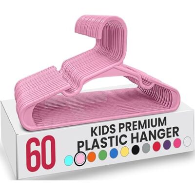 Utopia Home Packung mit 60 Kinderkleiderbügeln 11,5“ Baby- und Kinderkleiderbügel aus Kunststoff für den Kleiderschrank, ideal für den täglichen Gebrauch, Babyrosa Utopia Home Packung mit 60 Kinderkleiderbügeln 11,5“ Baby- und Kinderkleiderbügel aus Kunststoff für den Kleiderschrank, ideal für den täglichen Gebrauch, Babyrosa