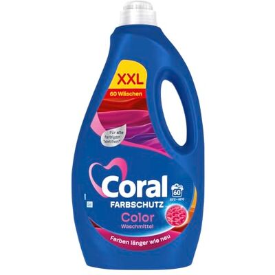 Coral Farbschutz Color Waschmittel Flüssigwaschmittel für Farben länger wie neu XXL 60 WL Coral Farbschutz Color Waschmittel Flüssigwaschmittel für Farben länger wie neu XXL 60 WL