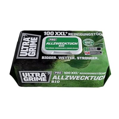 UltraGrime Pro Bio Cleaning Clothwipes Industrielle Tücher zur Entfernung von Fett, Öl, Farbe und Tinte 100 extragroße Feuchttücher, 38 cm x 25 cm UltraGrime Pro Bio Cleaning Clothwipes Industrielle Tücher zur Entfernung von Fett, Öl, Farbe und Tinte 100 extragroße Feuchttücher, 38 cm x 25 cm