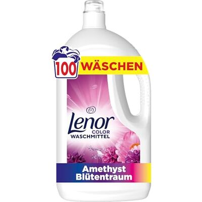 Lenor Color Waschmittel Flüssig, 100 Waschladungen, Amethyst Blütentraum, Lang Anhaltende Frische, Extra Geruchsabwehr Bei Kaltwäsche Lenor Color Waschmittel Flüssig, 100 Waschladungen, Amethyst Blütentraum, Lang Anhaltende Frische, Extra Geruchsabwehr Bei Kaltwäsche