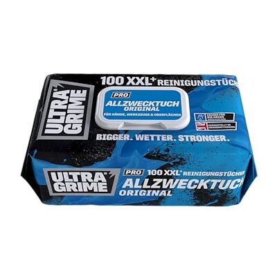 UltraGrime Pro Multiuse Cleaning Wipes Industrielle Tücher zur Entfernung von Fett, Öl, Farbe und Tinte 100 extragroße Feuchttücher, 38 cm x 25 cm UltraGrime Pro Multiuse Cleaning Wipes Industrielle Tücher zur Entfernung von Fett, Öl, Farbe und Tinte 100 extragroße Feuchttücher, 38 cm x 25 cm