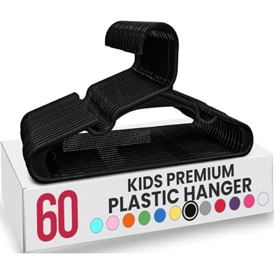 Utopia Home Packung mit 60 Kinderkleiderbügeln 11,5“ Baby- und Kinderkleiderbügel aus Kunststoff für den Kleiderschrank, ideal für den täglichen Gebrauch, schwarz Utopia Home Packung mit 60 Kinderkleiderbügeln 11,5“ Baby- und Kinderkleiderbügel aus Kunststoff für den Kleiderschrank, ideal für den täglichen Gebrauch, schwarz