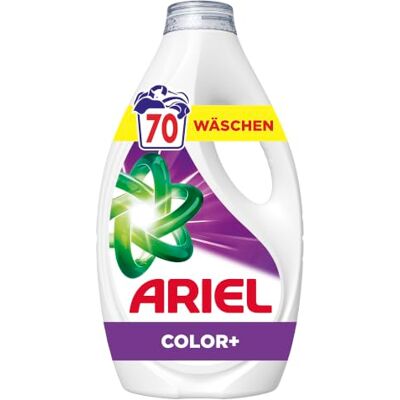 Ariel Flüssigwaschmittel Color+, 70 Wäschen Mit Fleck-Weg-Power beim 1. Waschen und zuverlässiger Reinigung auch in kaltem Wasser. Ariel Flüssigwaschmittel Color+, 70 Wäschen Mit Fleck-Weg-Power beim 1. Waschen und zuverlässiger Reinigung auch in kaltem Wasser.