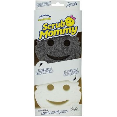 Scrub Daddy Scrub Mommy Putzschwamm, Topfreiniger Küchenschwämme, Putzmittel mit Texturveränderung, kratzfreier Spülschwamm, geruchsresistenter Smiley Schwamm, Geschirrschwamm 2er Pack Grau Scrub Daddy Scrub Mommy Putzschwamm, Topfreiniger Küchenschwämme, Putzmittel mit Texturveränderung, kratzfreier Spülschwamm, geruchsresistenter Smiley Schwamm, Geschirrschwamm 2er Pack Grau