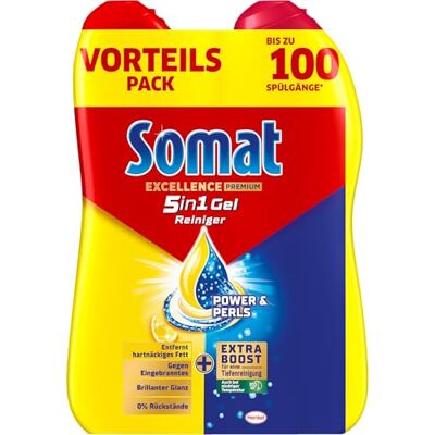 Somat All-in-1 Power Gel Geschirrreiniger (100 Spülgänge), selbst dosieren Geschirrspülmittel mit Boost gegen Fett & Eingebranntes, für sauberes Geschirr, sogar im Eco- und Kurzprogramm Somat All-in-1 Power Gel Geschirrreiniger (100 Spülgänge), selbst dosieren Geschirrspülmittel mit Boost gegen Fett & Eingebranntes, für sauberes Geschirr, sogar im Eco- und Kurzprogramm