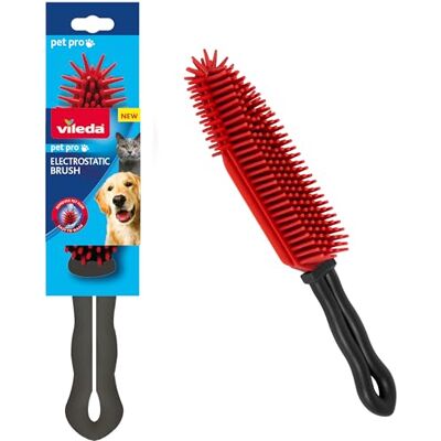 Vileda Pet Pro Elektrostatische Bürste, Tierhaarentferner für Textile Oberflächen, elektrostatische Kraft, langlebiges Silikonmaterial, ideal für Enge Stellen, ergonomisches Design, abwaschbar Vileda Pet Pro Elektrostatische Bürste, Tierhaarentferner für Textile Oberflächen, elektrostatische Kraft, langlebiges Silikonmaterial, ideal für Enge Stellen, ergonomisches Design, abwaschbar