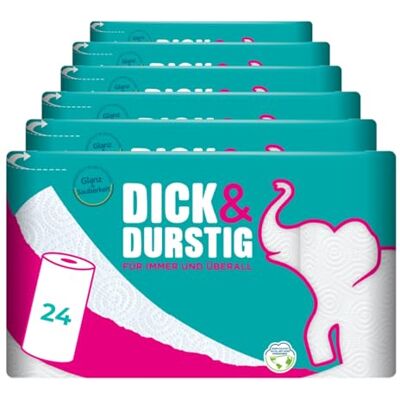 Hakle Dick & Durstig – 24 Rollen, 43 Blatt pro Rolle, für Immer & Überall, das Gute Gefühl von Hygiene im Haushalt Hakle Dick & Durstig – 24 Rollen, 43 Blatt pro Rolle, für Immer & Überall, das Gute Gefühl von Hygiene im Haushalt