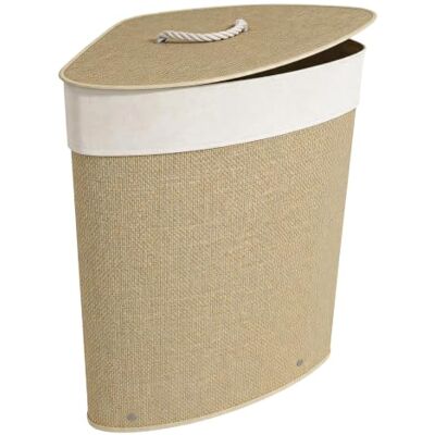 HOMCOM Bambus Wäschekorb mit Deckel Herausnehmbarer Wäschesack 55 L Creme Wäschesammler, mit Seilgriffen, Laundry Baskets, Wäschesortierer, für Waschküche Schlafzimmer Badezimmer HOMCOM Bambus Wäschekorb mit Deckel Herausnehmbarer Wäschesack 55 L Creme Wäschesammler, mit Seilgriffen, Laundry Baskets, Wäschesortierer, für Waschküche Schlafzimmer Badezimmer