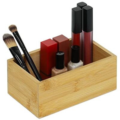 Relaxdays Bambus Box, HBT 6,5 x 16,5 x 10 cm, Aufbewahrung in Küche, Bad & Büro, stabil, vielseitig, Ordnungsbox, natur Relaxdays Bambus Box, HBT 6,5 x 16,5 x 10 cm, Aufbewahrung in Küche, Bad & Büro, stabil, vielseitig, Ordnungsbox, natur
