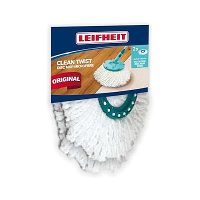 Leifheit Original Ersatzkopf Disc Mop, mit saugfähiger Microfaser, mit hoher Wasser- und Schmutzaufnahme, spielend leicht wechselbarer Ersatzmop, 2er-Set, Wischmopp für verschieden Bodenbeläge Leifheit Original Ersatzkopf Disc Mop, mit saugfähiger Microfaser, mit hoher Wasser- und Schmutzaufnahme, spielend leicht wechselbarer Ersatzmop, 2er-Set, Wischmopp für verschieden Bodenbeläge