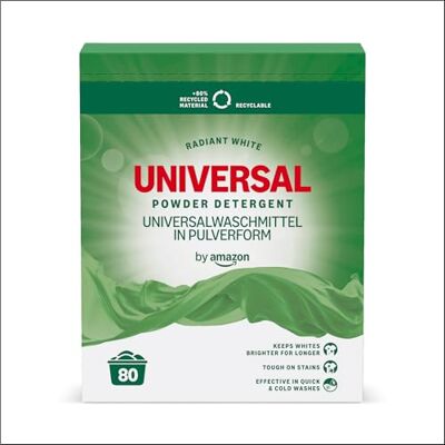by Amazon Universal Waschpulver, 4,8kg, 80 Waschladungen by Amazon Universal Waschpulver, 4,8kg, 80 Waschladungen
