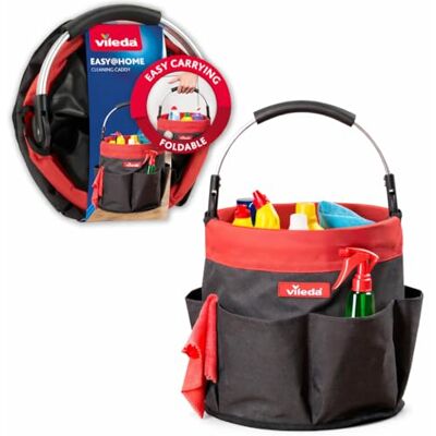 Vileda Cleaning Caddy Faltbare Putztasche mit Griff und 6 Fächern Reinigungsorganizer für Schwämme Bürsten Tücher Reinigungsmittel Wasserfest reißfest hygienisch tragbar und platzsparend Vileda Cleaning Caddy Faltbare Putztasche mit Griff und 6 Fächern Reinigungsorganizer für Schwämme Bürsten Tücher Reinigungsmittel Wasserfest reißfest hygienisch tragbar und platzsparend