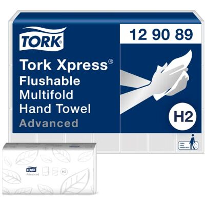 Tork Xpress weiche Multifold Papierhandtücher schnellauflösend 129089 H2 Advanced Falthandtücher für Handtuchspender saugfähig und reißfest, 2-lagig, weiß 21 x 200 Tücher Tork Xpress weiche Multifold Papierhandtücher schnellauflösend 129089 H2 Advanced Falthandtücher für Handtuchspender saugfähig und reißfest, 2-lagig, weiß 21 x 200 Tücher