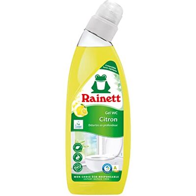 Rainett – WC-Reiniger für Zitronen – Gelformel – reinigt & glänzt – entfernt schlechte Gerüche – Anti-Kalk & Zahnstein – Flasche 100% recycelt & recycelbar – Ökolabel – 750 ml Rainett – WC-Reiniger für Zitronen – Gelformel – reinigt & glänzt – entfernt schlechte Gerüche – Anti-Kalk & Zahnstein – Flasche 100% recycelt & recycelbar – Ökolabel – 750 ml