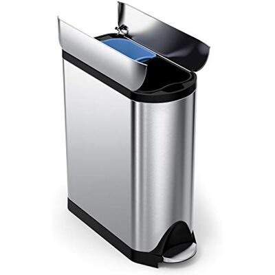simplehuman CW2017 40 Liter, schmetterling Recycler, Mülltrennsystem 2 Fach, Mülleimer Küche, Mülltrennung, gebürsteter Stahl, 10 Jahre Garantie, Silber simplehuman CW2017 40 Liter, schmetterling Recycler, Mülltrennsystem 2 Fach, Mülleimer Küche, Mülltrennung, gebürsteter Stahl, 10 Jahre Garantie, Silber