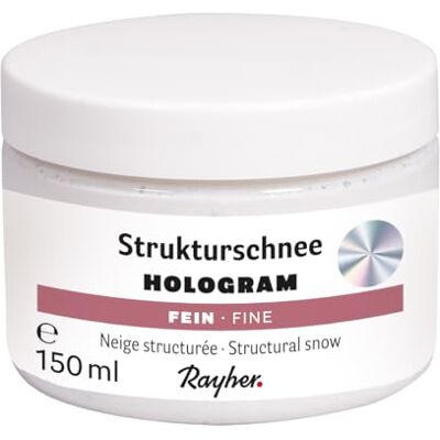 Rayher Strukturschnee fein, mit Hologrammflitter, schneeweiß, mit frostig glitzerndem Eis-Effekt, Dekoschnee-Paste für feinkörnige, strukturierte Oberflächeneffekte wie Schnee, Dose 150 ml, 35109100 Rayher Strukturschnee fein, mit Hologrammflitter, schneeweiß, mit frostig glitzerndem Eis-Effekt, Dekoschnee-Paste für feinkörnige, strukturierte Oberflächeneffekte wie Schnee, Dose 150 ml, 35109100