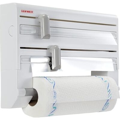 Leifheit Wandrollenhalter Parat ComfortLine-Serie für 3 Rollen, saubere Schnittkanten durch Schneidabroller, Küchenrollenhalter mit Folienschneider sorgt für griffbereite Folien-Enden Leifheit Wandrollenhalter Parat ComfortLine-Serie für 3 Rollen, saubere Schnittkanten durch Schneidabroller, Küchenrollenhalter mit Folienschneider sorgt für griffbereite Folien-Enden