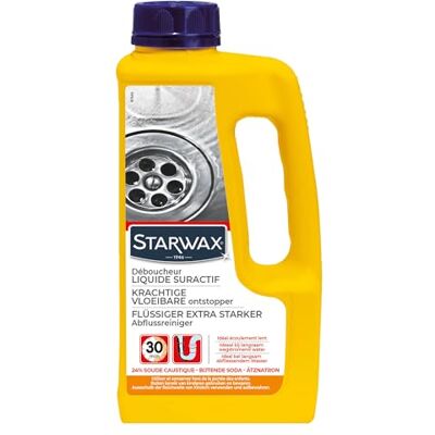 STARWAX Flüssiger extrastarker Abflussreiniger 1 l Ideal bei langsamem Abfließen, Küche und Bad, wirkt in weniger als 30 Min, 1 l = 2 Anwendungen STARWAX Flüssiger extrastarker Abflussreiniger 1 l Ideal bei langsamem Abfließen, Küche und Bad, wirkt in weniger als 30 Min, 1 l = 2 Anwendungen