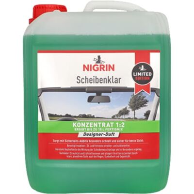NIGRIN Scheibenklar Konzentrat 1:2 Designer Duft 5 Liter Reinigungszusatz für Autoscheiben und Scheinwerfer entfernt Insekten, Öl, Fett schlierenfrei klare, blendfreie Sicht ab 5°C NIGRIN Scheibenklar Konzentrat 1:2 Designer Duft 5 Liter Reinigungszusatz für Autoscheiben und Scheinwerfer entfernt Insekten, Öl, Fett schlierenfrei klare, blendfreie Sicht ab 5°C