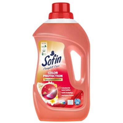SOFIN Color Protection Spezial-Waschmittel flüssig 1,1L Flüssigwaschmittel für Buntwäsche mit Farb- und Faserschutz, Textilienschonende Formel SOFIN Color Protection Spezial-Waschmittel flüssig 1,1L Flüssigwaschmittel für Buntwäsche mit Farb- und Faserschutz, Textilienschonende Formel