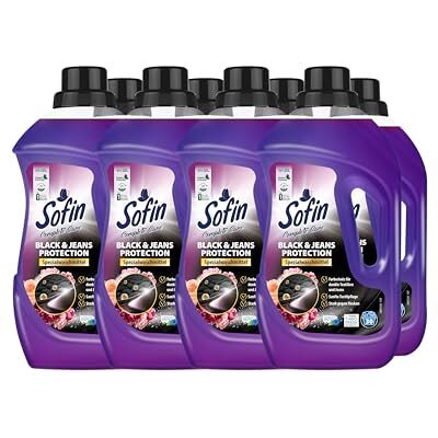 SOFIN Black & Jeans Protection Spezial-Waschmittel flüssig 1,1L 8er Set Flüssigwaschmittel für Buntwäsche & Jeanskleidung, Formel für langanhaltende Frische SOFIN Black & Jeans Protection Spezial-Waschmittel flüssig 1,1L 8er Set Flüssigwaschmittel für Buntwäsche & Jeanskleidung, Formel für langanhaltende Frische