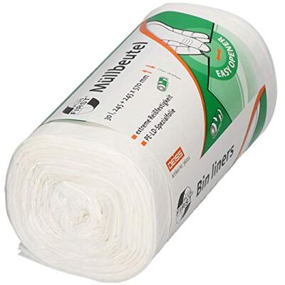 DEISS FIRST PLUS Müllbeutel aus LDPE, 1A-Material, 30 L, weiß, 50 Stück/Rolle ideal für leichte Abfälle im Haushalt, Büro, Küche, Gebäudereinigung & Badezimmer DEISS FIRST PLUS Müllbeutel aus LDPE, 1A-Material, 30 L, weiß, 50 Stück/Rolle ideal für leichte Abfälle im Haushalt, Büro, Küche, Gebäudereinigung & Badezimmer