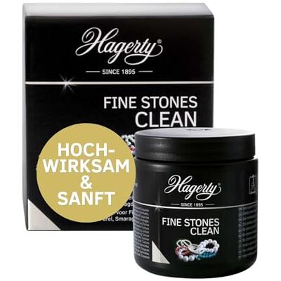 Hagerty Fine Stones Clean Schmuck-Tauchbad 170 ml I Effektiver Reiniger für Schmuck mit Smaragden Perlen Opalen Korallen Türkisen I Schmuckreiniger für Halbedelsteine & Schmucksteine mit Tauchkorb Hagerty Fine Stones Clean Schmuck-Tauchbad 170 ml I Effektiver Reiniger für Schmuck mit Smaragden Perlen Opalen Korallen Türkisen I Schmuckreiniger für Halbedelsteine & Schmucksteine mit Tauchkorb