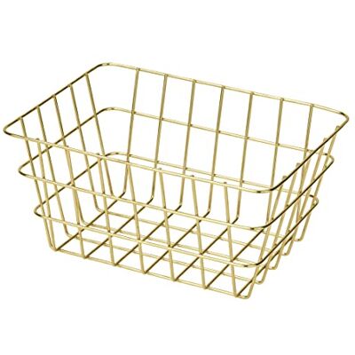 WENKO Badkorb Viana Gold, glamouröser Aufbewahrungskorb im angesagten Metall-Look in Gold, offenes Drahtdesign, hält Kosmetik, Bürste, Handtücher, etc. griffbereit, aus Metall, 18 x 25 x 12 cm WENKO Badkorb Viana Gold, glamouröser Aufbewahrungskorb im angesagten Metall-Look in Gold, offenes Drahtdesign, hält Kosmetik, Bürste, Handtücher, etc. griffbereit, aus Metall, 18 x 25 x 12 cm