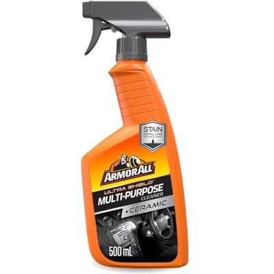 Armor All Ultra Shield Mehrzweckreiniger mit Keramik, Fleckenabweisender Innenreiniger, Universelles Autoreinigungsspray, 500-ml-Flasche Armor All Ultra Shield Mehrzweckreiniger mit Keramik, Fleckenabweisender Innenreiniger, Universelles Autoreinigungsspray, 500-ml-Flasche