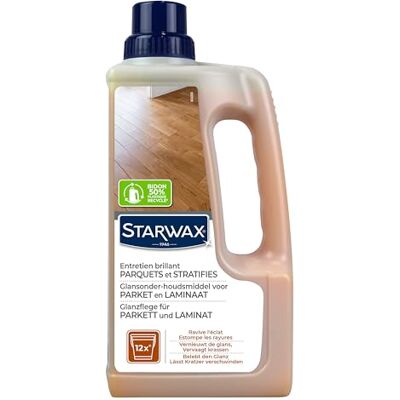 STARWAX Glanzpflege für Parkett- und Laminatböden Reinigt und frischt den Glanz auf Rutschfest Kein Nachspülen 1 l Bis zu 750 m² STARWAX Glanzpflege für Parkett- und Laminatböden Reinigt und frischt den Glanz auf Rutschfest Kein Nachspülen 1 l Bis zu 750 m²