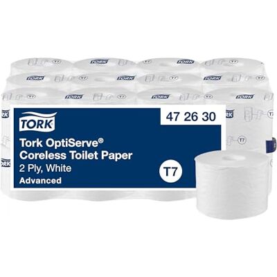 Tork OptiServe 472630 Sleeveless Toilet Paper White T7, Advanced, 2-Ply, 24 × 820 Sheets Tork OptiServe 472630 Sleeveless Toilet Paper White T7, Advanced, 2-Ply, 24 × 820 Sheets