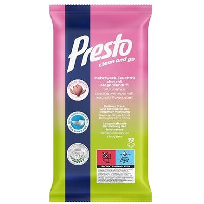 Presto - Universal Duftfrühling - 72 Stk - Cleaning Wipes Presto - Universal Duftfrühling - 72 Stk - Cleaning Wipes