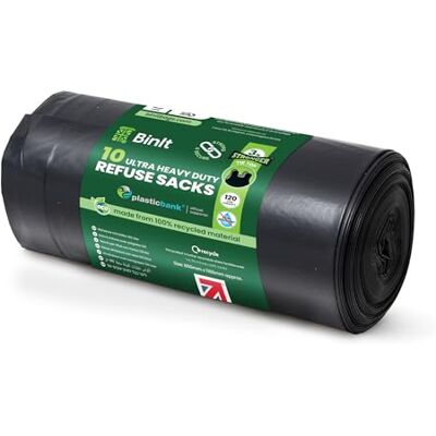 BIN IT 10 x Müllsäcke, ultra robust, 120 Liter XL Müllsäcke, Müllbeutel, 80 kg Hub-getestet, super stark, 60 µm, perfekt für Haushalt, Büro, Garten, Gewerbe, Heimwerker, Caterer, Bauarbeiter BIN IT 10 x Müllsäcke, ultra robust, 120 Liter XL Müllsäcke, Müllbeutel, 80 kg Hub-getestet, super stark, 60 µm, perfekt für Haushalt, Büro, Garten, Gewerbe, Heimwerker, Caterer, Bauarbeiter