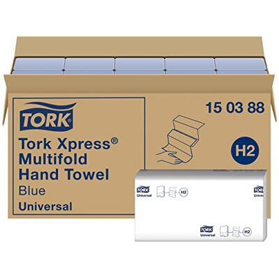 Tork Xpress Multifold Papierhandtücher 150388 H2 2-lagig, 20 x 237 Tücher Universal Falthandtücher für Handtuchspender mehrfach gefaltet, nachverfolgbare Herkunft, blau Tork Xpress Multifold Papierhandtücher 150388 H2 2-lagig, 20 x 237 Tücher Universal Falthandtücher für Handtuchspender mehrfach gefaltet, nachverfolgbare Herkunft, blau