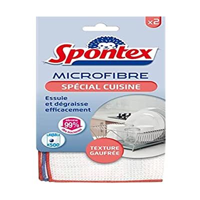 Spontex Mikrofaser Küche – 2 Mikrofasern mit Waffelstruktur, entfernt effektiv 99% der Bakterien Spontex Mikrofaser Küche – 2 Mikrofasern mit Waffelstruktur, entfernt effektiv 99% der Bakterien