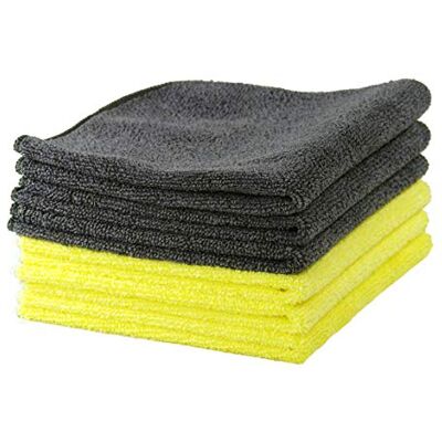 Glart 6 Stück Mikrofasertücher Allrounder 32x32 cm gelb & grau Allzwecktücher für Haushalt Küche WC Bad Haus Garten Büro, H44A6 Glart 6 Stück Mikrofasertücher Allrounder 32x32 cm gelb & grau Allzwecktücher für Haushalt Küche WC Bad Haus Garten Büro, H44A6
