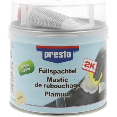 presto Füllspachtel styrolfrei 1000 g, Reparaturspachtel, einfache Anwendung, vielseitig, feine Oberflächen, ideal für Fahrzeugreparaturen presto Füllspachtel styrolfrei 1000 g, Reparaturspachtel, einfache Anwendung, vielseitig, feine Oberflächen, ideal für Fahrzeugreparaturen