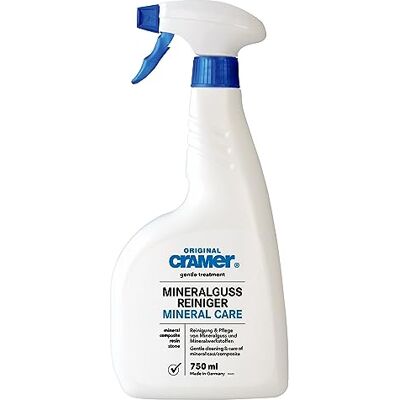 Cramer Mineralguss Badreiniger 750 ml gegen Kalk und Schmutz Sprühreiniger für Mineralguss, Waschbecken, Badewannen schonender Spezialreiniger für glänzende & matte Kunststein-Oberflächen Cramer Mineralguss Badreiniger 750 ml gegen Kalk und Schmutz Sprühreiniger für Mineralguss, Waschbecken, Badewannen schonender Spezialreiniger für glänzende & matte Kunststein-Oberflächen