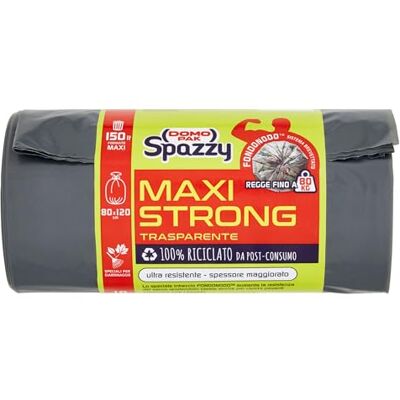 Domopak Spazzy Müllbeutel, transparent, 80 x 120 cm, 150 l, 10 Stück Domopak Spazzy Müllbeutel, transparent, 80 x 120 cm, 150 l, 10 Stück