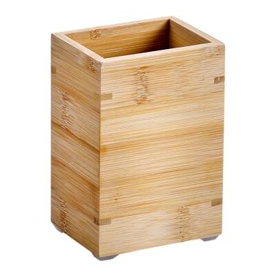 Kesper Zahnbürstenhalter mit Ablaufgitter, Material: Bambus, Maße: 8,5 x 6,5 x 12 cm, Farbe: Natur Braun 19401 Kesper Zahnbürstenhalter mit Ablaufgitter, Material: Bambus, Maße: 8,5 x 6,5 x 12 cm, Farbe: Natur Braun 19401