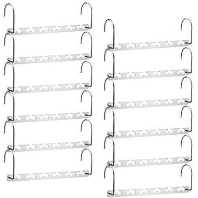 Meetu Platzsparende Kleiderbügel Multifunktionale Kleiderbügel Edelstahl 6 x 2 Schlitze Magic Hanger Cascading Hanger Aktualisiert Haken Design Closet Organizer Kleiderbügel (20 Stück) Meetu Platzsparende Kleiderbügel Multifunktionale Kleiderbügel Edelstahl 6 x 2 Schlitze Magic Hanger Cascading Hanger Aktualisiert Haken Design Closet Organizer Kleiderbügel (20 Stück)