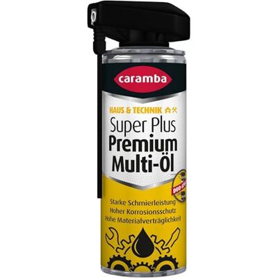Caramba Super Plus Premium Multi Öl, Rostlöser, Schmiermittel, Kontaktspray und Reiniger, Verschleiß- und Korrosionsschutz, Dualer Sprühkopf, 300 ml Caramba Super Plus Premium Multi Öl, Rostlöser, Schmiermittel, Kontaktspray und Reiniger, Verschleiß- und Korrosionsschutz, Dualer Sprühkopf, 300 ml